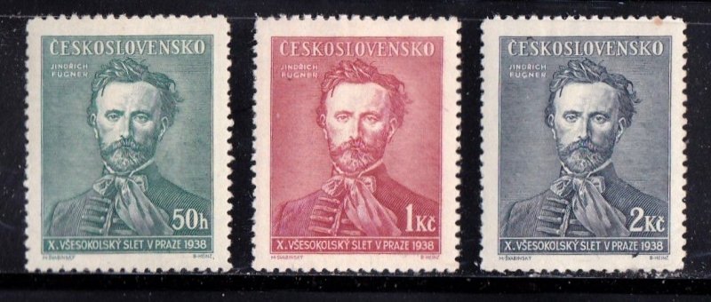 Czechoslovakia stamps #246 - 248, MH