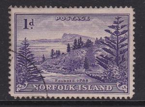 1947 Norfolk Island Ball Bay 1d Used SG2