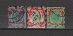 MALAYA/STRAITS SETTLEMENTS 1936/37 SG 272/4 USED Cat £21.50