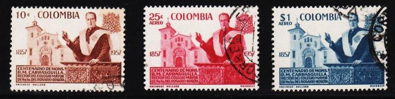 Colombia - #696, C315, C316 Msngr. Carrasquilla - Used