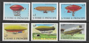 Sao Tome and Principe 561-6 MNH Dirigibles set X 50 sets vf.  2022 CV $437.50