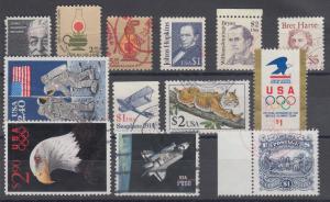 US Sc 1295/C138 used 1965-2005 issues, 23 different singles, F-VF & Sound