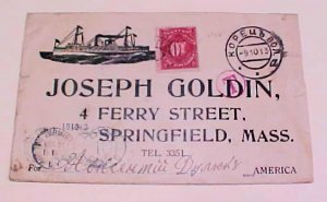 RUSSIA KOPEUB BOP 1931 B/S NY STEAMSHIP PICTURE AD TO MASSACHUSETTS