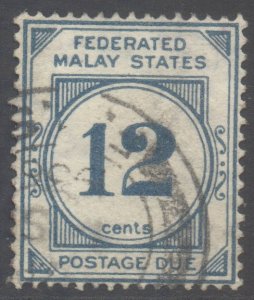 Malaya FMS Federated States Scott J6 - SG D6, 1924 Postage Due 12c used