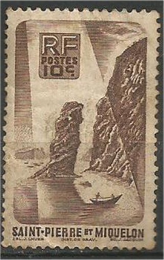 ST. PIERRE & MIQUELON, 1947, used 10c, Soldiers’ Bay Scott 324