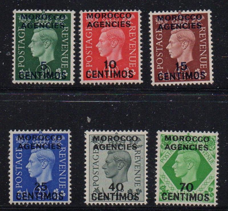 Great Brirain Morocco Sc 83-88 137-1940 George VI stamp set mint