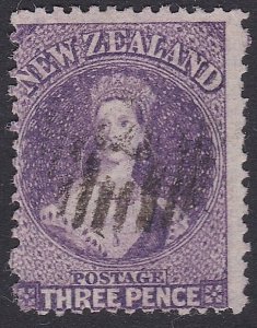NEW ZEALAND 1864-67 3d perf 12½ deep mauve SG118 / CPA3d(9).................H839