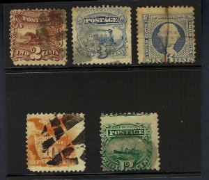 113-117, 2 CENT - 12 CENT VALUES, SCOTT $561-