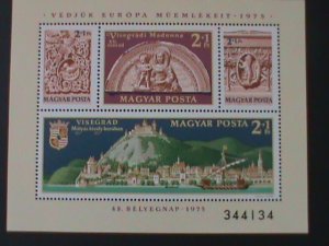 ​HUNGARY-1975- 48TH STAMP DAY- EUROPEAN ARCHITCTURAL HARITAGE-MNH -S/S- VF