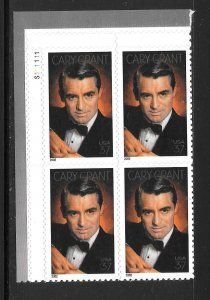 SCOTT  3692  CARY GRANT  37¢  PLATE BLOCK  MNH  SHERWOOD STAMP