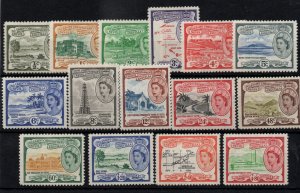 St. Christopher & Nevis 1954 QEII LHM set SG106A-118 WS38770