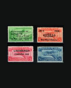 VINTAGE:CUBA 1938 AIRMAIL LOT OG, NH POF FRESH 1938DJ