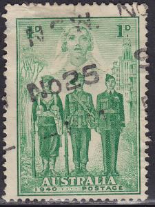 Australia 184 USED 1940 Nurse, Sailor, Soldier & Aviator 1p