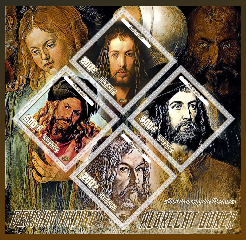 Stamps. Art, painting, Albrecht Durer 2021 8 sheets perforated ** MNH