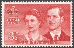 Australia SC#267 3½d Royal Visit Single (1954) MLH