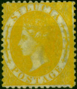 St Lucia 1864 (4d) Yellow SG12 Fine Unused