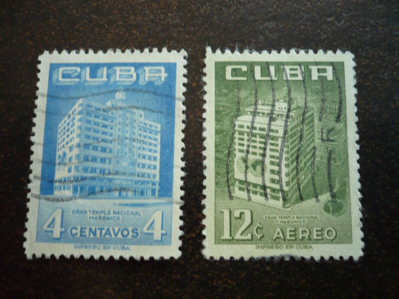 Stamps - Cuba - Scott#558,C135 -Used Set of 2 Stamps