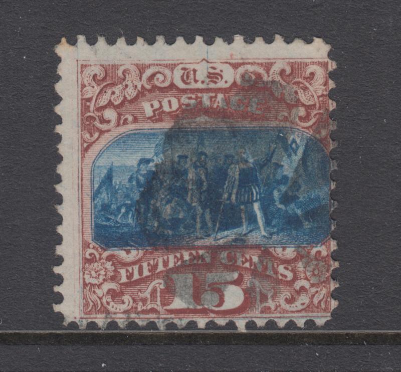 US Sc 118 used 1869 15c brown & blue Columbus G Grill, sound & scarce