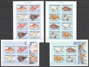 A0808 Imperf 2002 Guinea Marine Life Seashells Octopuses Michel 123В‚¬ 2K...