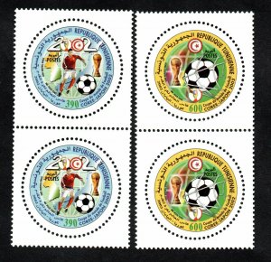 2002- Tunisia- Football World Cup Korea- Japan 2002- Football-  Pair - 2V.MNH** 