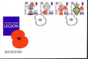 Isle of Man 75th Anniversary of Royal British Legion FDC SG#708-711