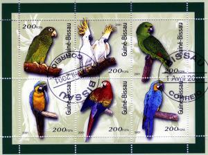 Guinea Bissau 2001 PARROTS Sheet Perforated Fine Used VF