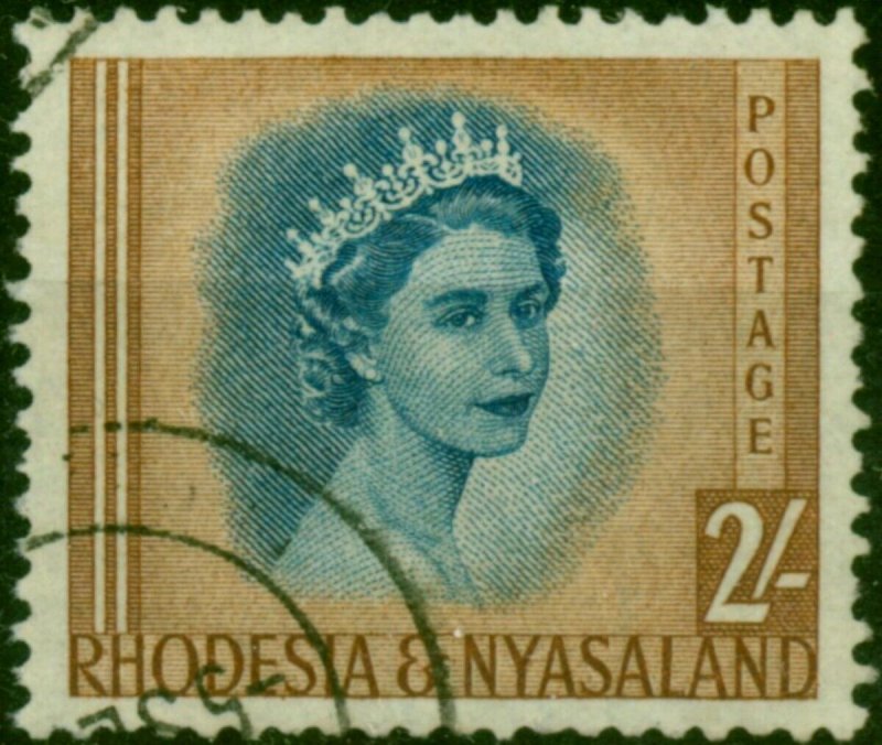 Rhodesia & Nyasaland 1954 2s Deep Blue & Yellow-Brown SG11 V.F.U