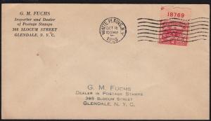 1926 Sc 629 White Plains with dealer Fuchs corner card