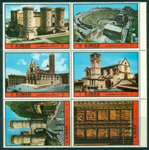 Ajman 1972 Mi#1893-1898 Famous Sights of Italy MLH