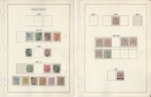 Gold Coast 1875-1953 Stamp Collection on 9 Scott Quad Pages, JFZ