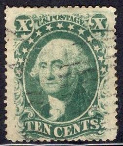 US Stamp #35 10c Washington Used SCV $55