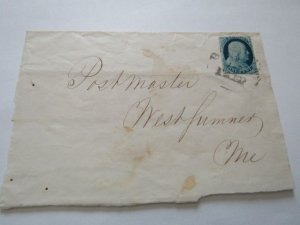 US Stamps, Scott #9, 1c Franklin Imperf Used on Cover, w/ R. Doporto Certificate