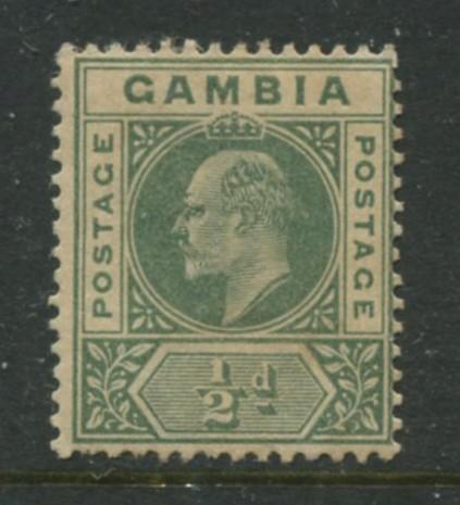 Gambia - Scott  28 - KEVII Definitive - 1902 - MVLH - Single 1/2p Stamp