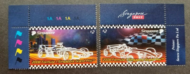 Singapore Formula One Grand Prix 2008 F1 Car Racing Games (stamp plate) MNH