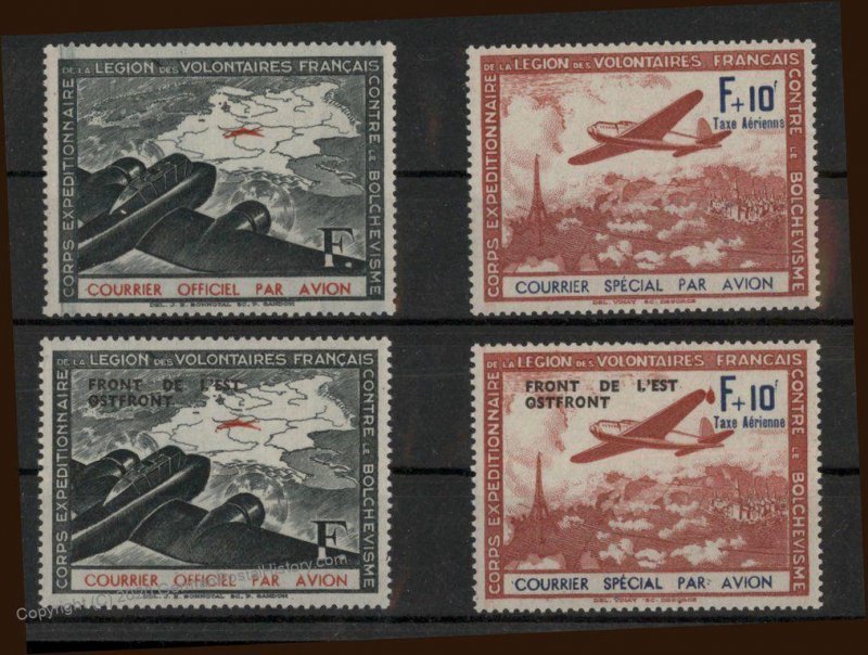 Germany French Volunteer Legion Airplane East Front MiII-V MNH Sets 96478