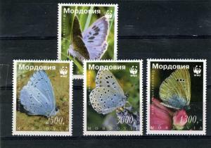 Mordovia 1998 (Russia local) WWF Butterflies Set Perforated mnh.vf