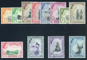 Swaziland 1956 QEII set complete MLH. SG 53-64. Sc 55-66.