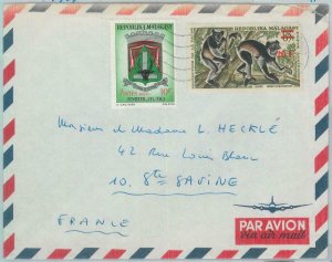 81016 - MADAGASCAR - POSTAL HISTORY - COVER to FRANCE 1970 - FAUNA Monkeys