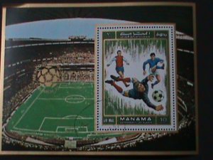 ​MANAMA-MEXICO 70-MUNICH 72-74 WORLD CUP SOCCER -CTO S/S VF -FANCY CANCEL