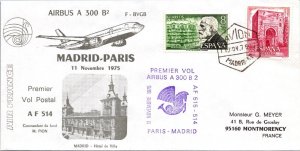 Spain 1975 FFC - Air France AF514 - Madrid To Paris - J7600