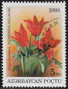 Azerbaijan #383 Used Stamp - Flowers