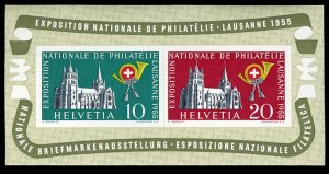 Switzerland #352a Cat$80, 1955 National Philatelic Exhibition souvenir sheet,...