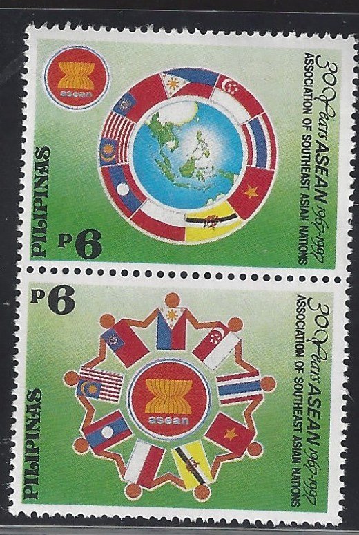 2483a ASEAN 30th Anniv/Flag CV$3 Vertical Pair