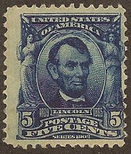 304 MNH VG, 5c. Lincoln, scv: $150