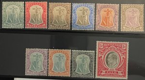 Montserrat, 1904-1908, SC 22-31, MLH Set, Very Fine