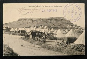 1911 Taourirt Morocco Le Camp Du Train Des Equipages Real Picture Postcard Cover