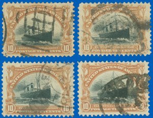 USA SCOTT #299 (x4) Pan-American Issue, Used-Fine, Sound Stamps! SCV $120.00! SK