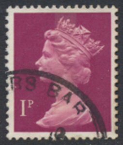 GB 1p Machin  SG X845 Used  1 band  SC# MH23A  see scans