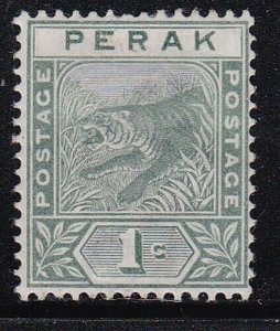 Album Treasures Malaya Perak Scott # 42   1c  Running Tiger   Mint Hinged