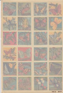 Butterfly Labels, Sheet of 24 Different